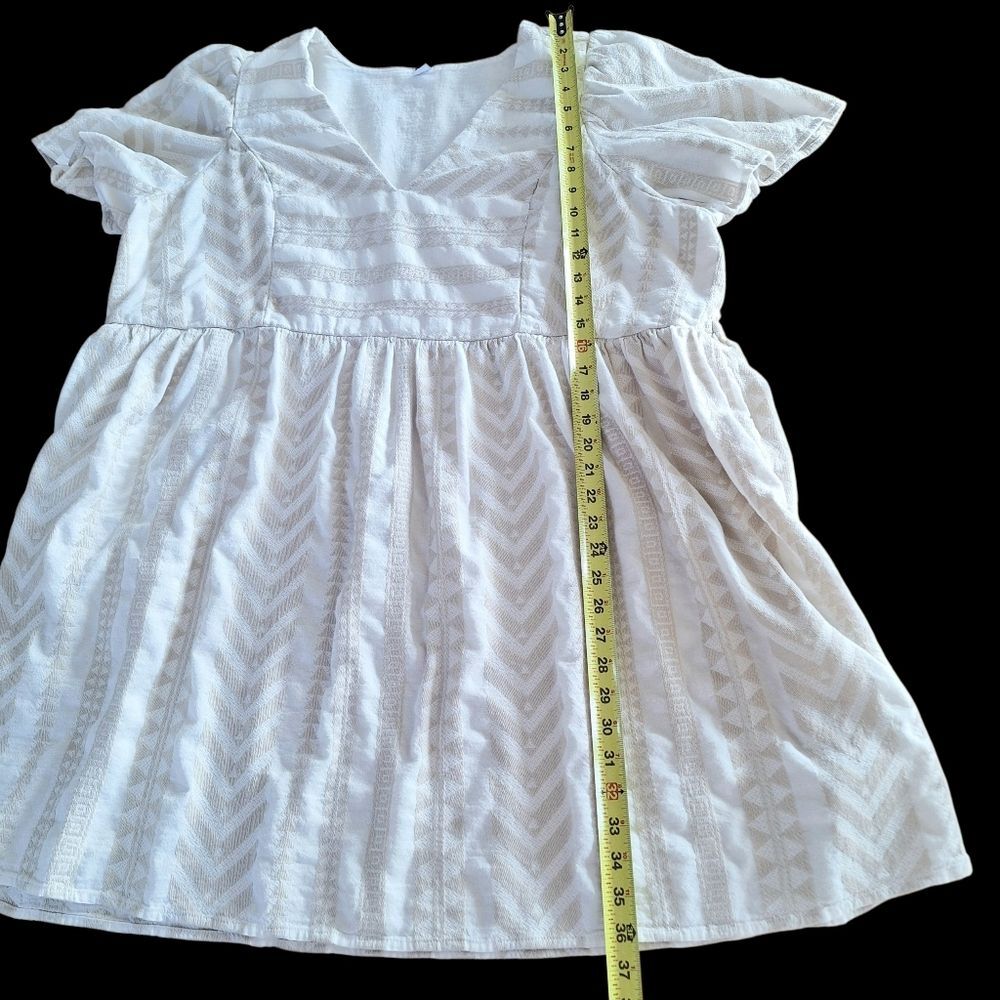 Old Navy Jacquard Mini Swing Dress Pockets Pullover Size 2X Neutral XXL - Picture 8 of 13